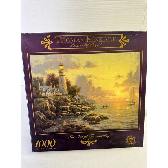 Thomas Kinkade Jigsaw Puzzle 27”x 20” 1000 Piece The Sea of Tranquility … - Picture 1 of 16